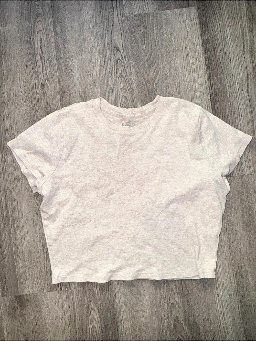 Hollister Cropped Tan Short Sleeve Tee M